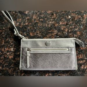 Coach Silver Metallic Wristlet - Retro